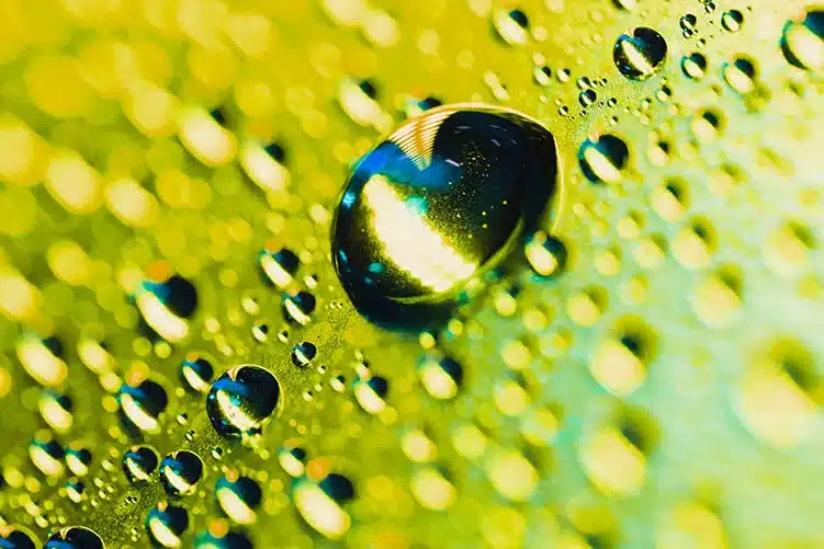 Combustible renovable HVO con gotas de biodiésel